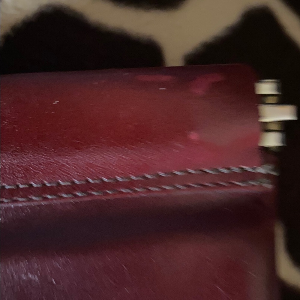 Vintage 70’s Philippe Burgundy Leather Clutch - Picture 4 of 14